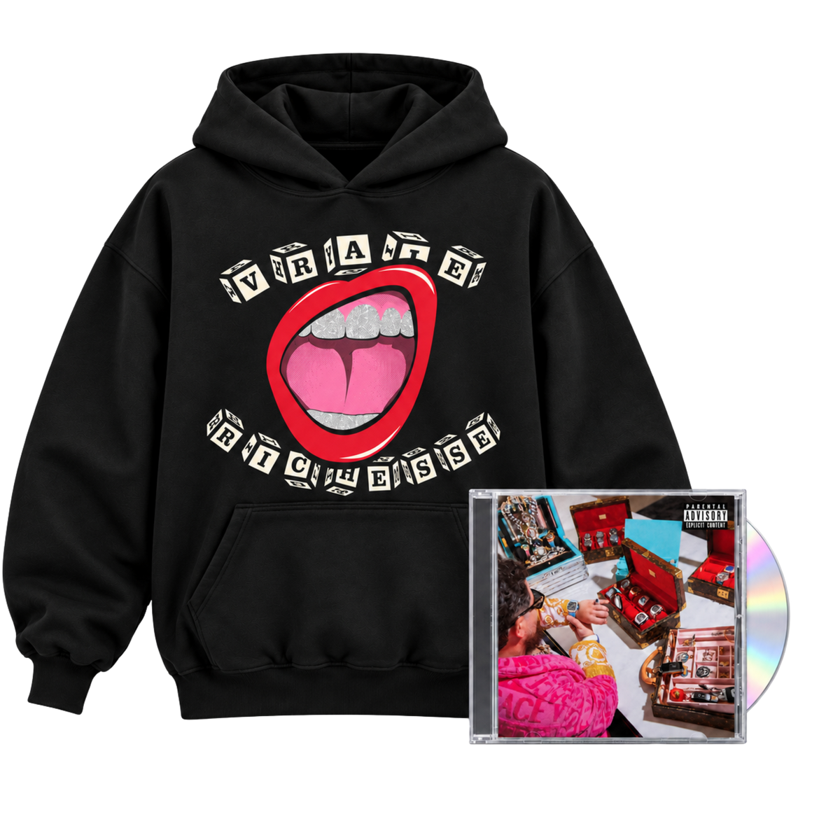 Hoodie collector USB "BOUCHE STRASS" + CD